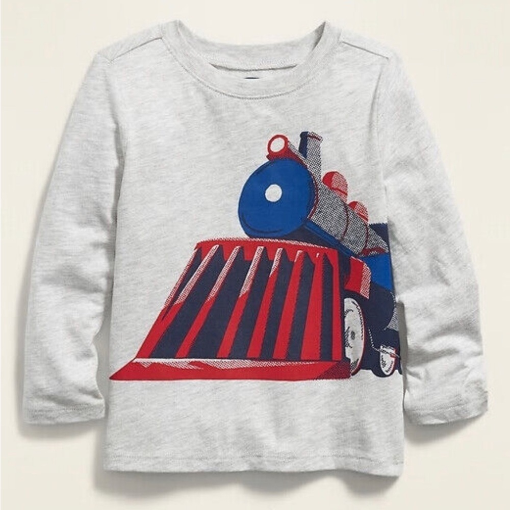 Old navy | train graphic long sleeve t-shirt | size 2T